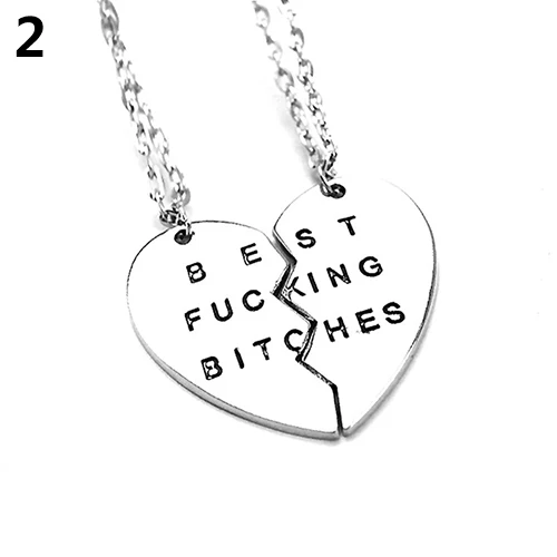 2 шт./компл. с буквами сердца резьбой сочетающиеся BFF ювелирные изделия подвеска