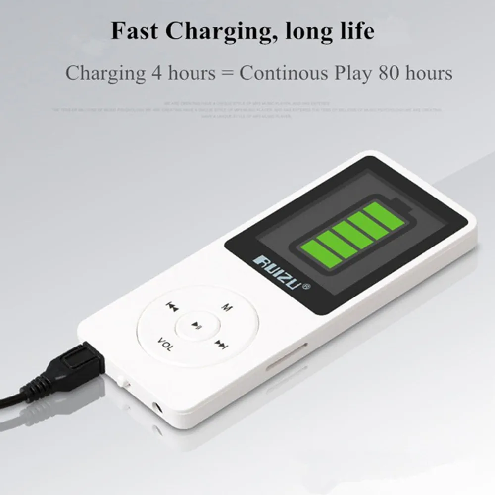 MP3 плеер RUIZU X02 8 ГБ портативная версия английский Mp3 может играть 80 часов с FM радио