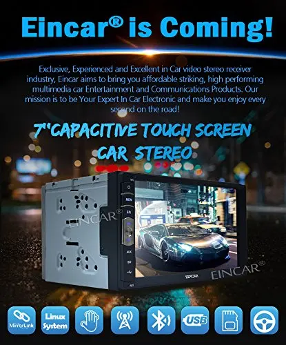 Eincar Новое поступление Linux system зеркальная двойная 2 Din HD 7 дюймов Автомобильный