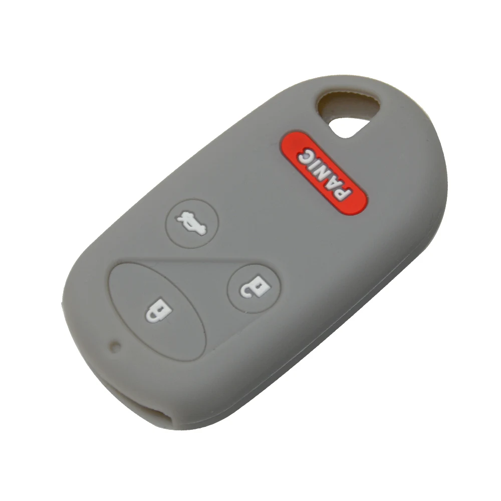 Серый OkeyTech силиконовый дистанционный чехол для ключей, пригодный для Honda CRV S2000 Insight Prelude 4 кнопки бесключевого входа лучший силикагель чехол для кожи - Название цвета: Серый