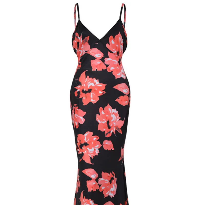 2019 летнее женское платье на тонких бретелях сексуальное с v-образным вырезом без