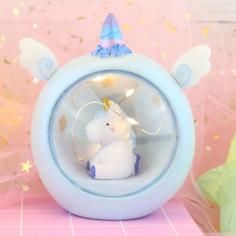 Портативный Единорог СВЕТОДИОДНЫЙ Ночник Прекрасный девушка комната Креативные