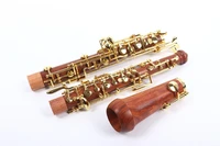 professional oboe rosewood c key left f resonance golden plated key