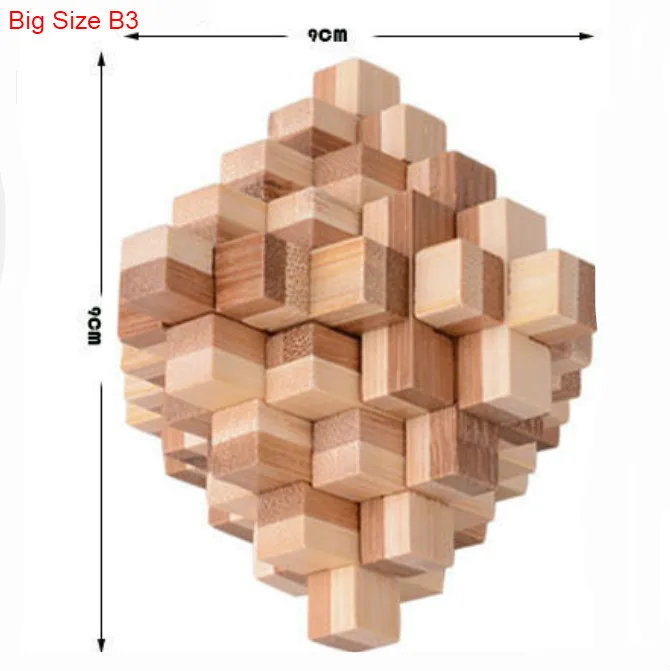 10 шт./компл. большой размер дизайн IQ Brain Teaser Kong Ming Lock 3D деревянная Блокировка