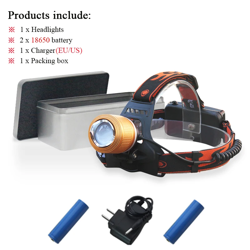 headlamp BOX-B Рыболовный Blu-Ray белый свет Головной фонарь светодиодный фонарь 18650 налобный фонарь светодиодный фонарик с зумом для зарядки Головной фонарь - Испускаемый цвет: headlamp BOX-B