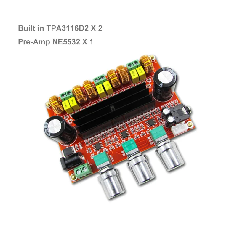 12 ~ 24 В новый модуль платы усилителя TPA3116D2 50Wx2 + 100 Вт 2 1 каналов NE5532 цифровой