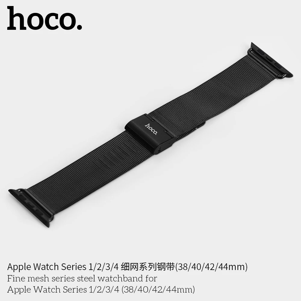 HOCO Milanese Loop для Apple Watch 5 4 3 2 1 Band 44 мм 40 мм 38 мм iWatch Series 5 4 Ремешок из нержавеющей стали Ремень Женщины Мужчины Браслет