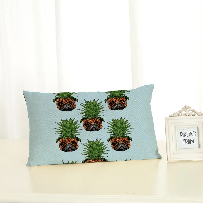 HD 30x50 забавная собака Домашняя одежда Зеленый завод стул наволочка мягкая Cojines