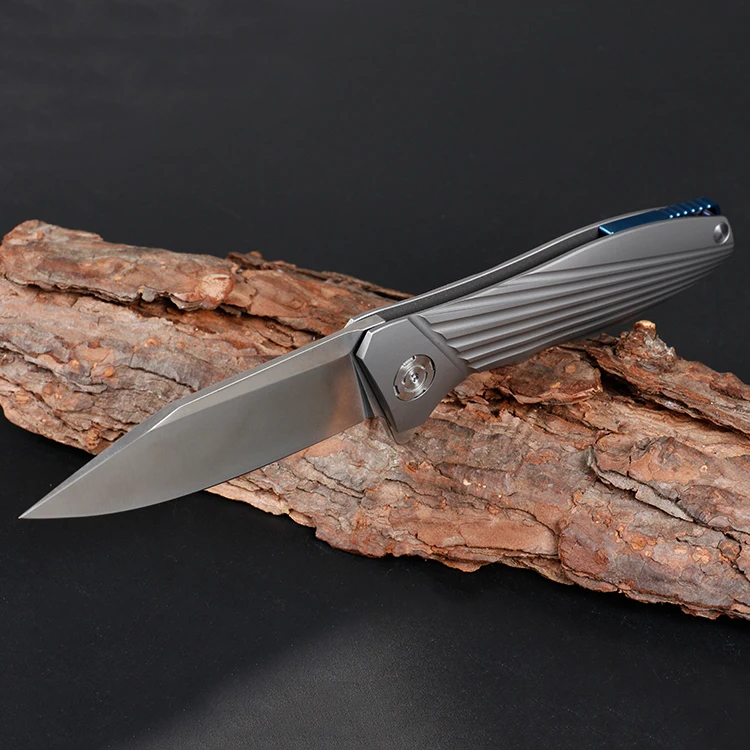 Freewolf ЧПУ TC4 Титан сплав ручка шарик подшипника Флиппер складной Ножи D2 атласной