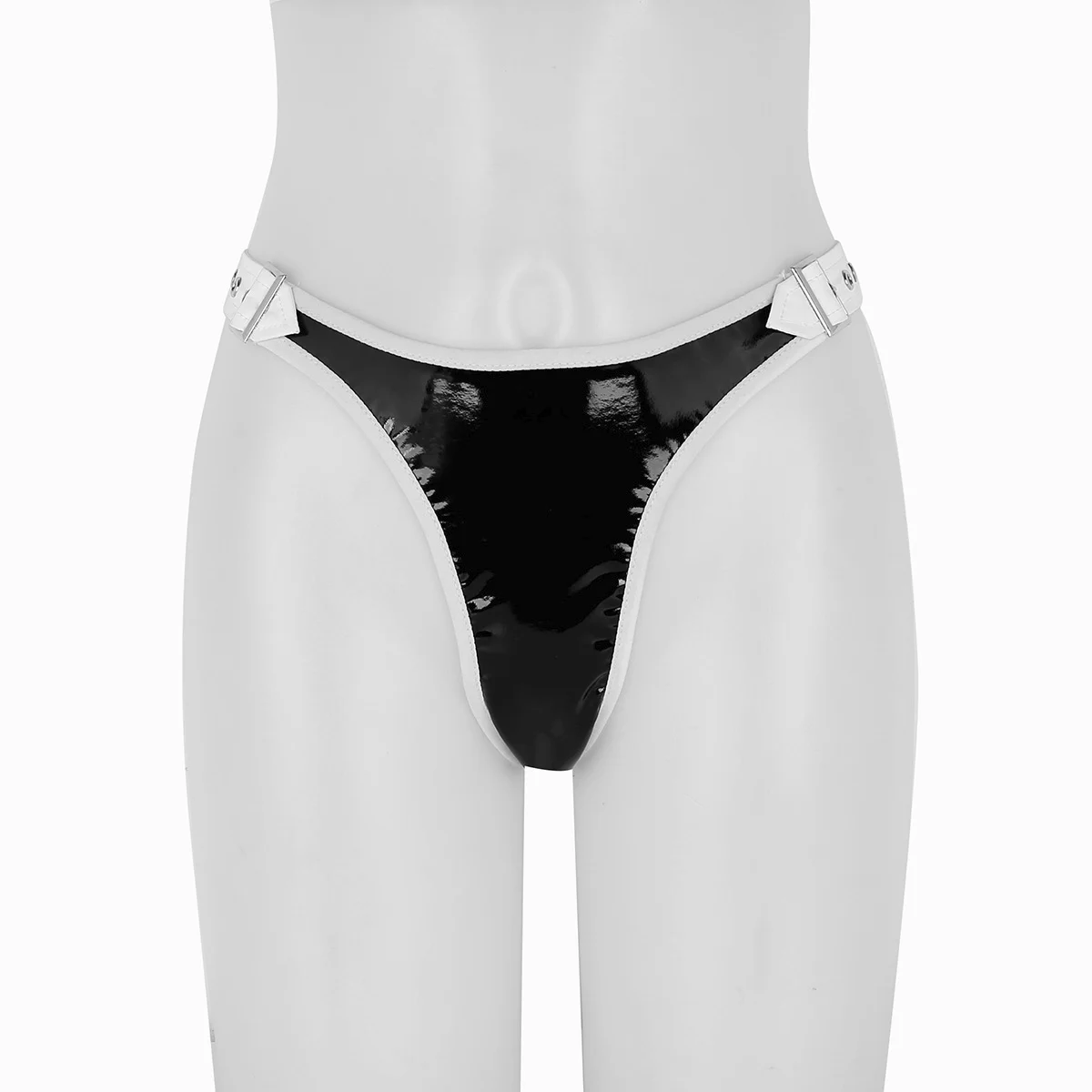 Женские трусики, сексуальное нижнее белье, Wetlook, искусственная кожа, Регулируемая Талия, пряжки, низкая посадка, бикини, трусы, нижнее белье, женские стринги