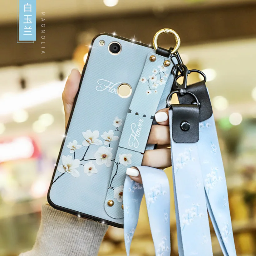 Ремешок на запястье Чехол для huawei Honor 8 9 Lite View10 7A Pro 8X Max 8C 7X 6X 7C 6A 5A V10 V20 9i 10i играть ремешок держатель чехол - Цвет: baiyulan