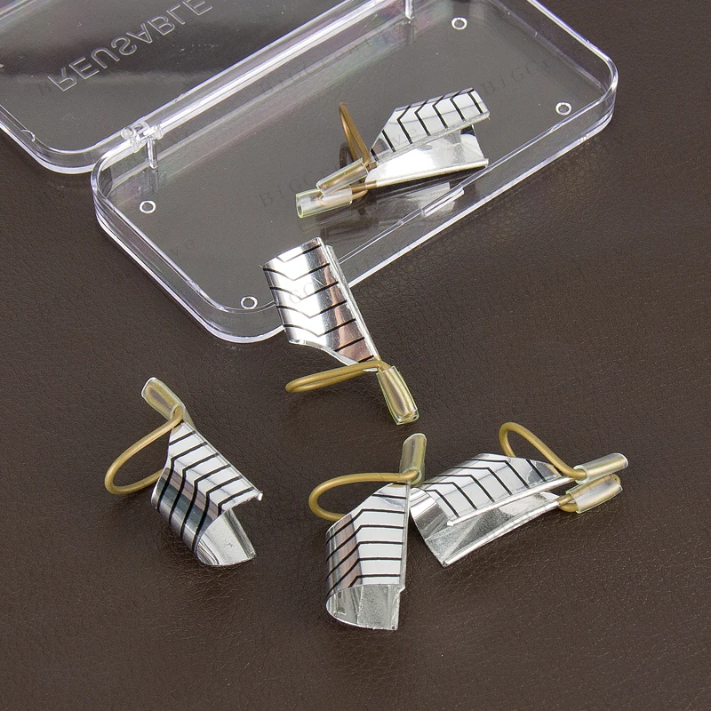 5 sets Reusable Dual Silver Nail Form For Art Making C Curve Acrylic French Tips Free Shipping H1E1 | Красота и здоровье