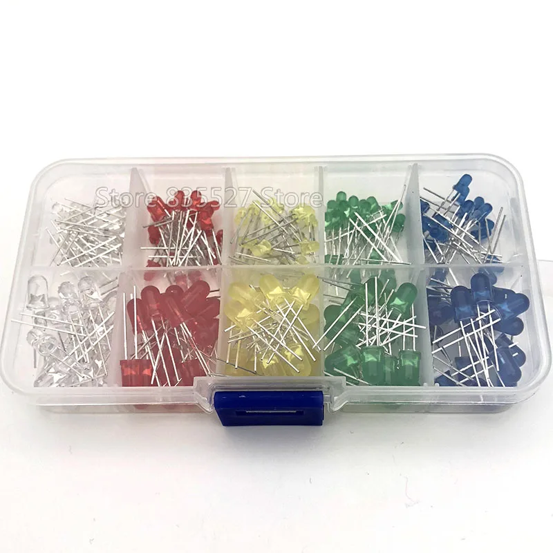 200pcs/box 3MM + 5MM in the Sets Kit Mixed 5 Color : F3 F5 White / Green Red Blue Yellow LED light emitting diode turn DIP | Лампы и
