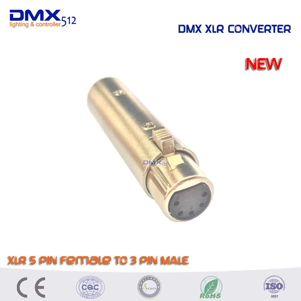 4 шт./лот XLR 5 PIN Женский до 3 PIN Мужской адаптер DMX гнездо конвертер для сценического освещения
