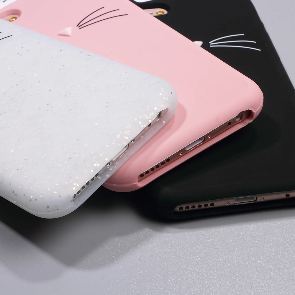 Dulcii телефона чехол для iPhone 6S 6 8 7 Plus плюс Симпатичные Обложка 3D кошка Мягкая