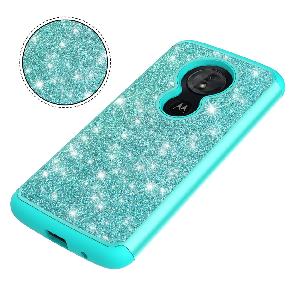 Блестящий чехол для Motorola Moto G6 Play TPU Bling Rhinestone защитный телефона ударопрочный