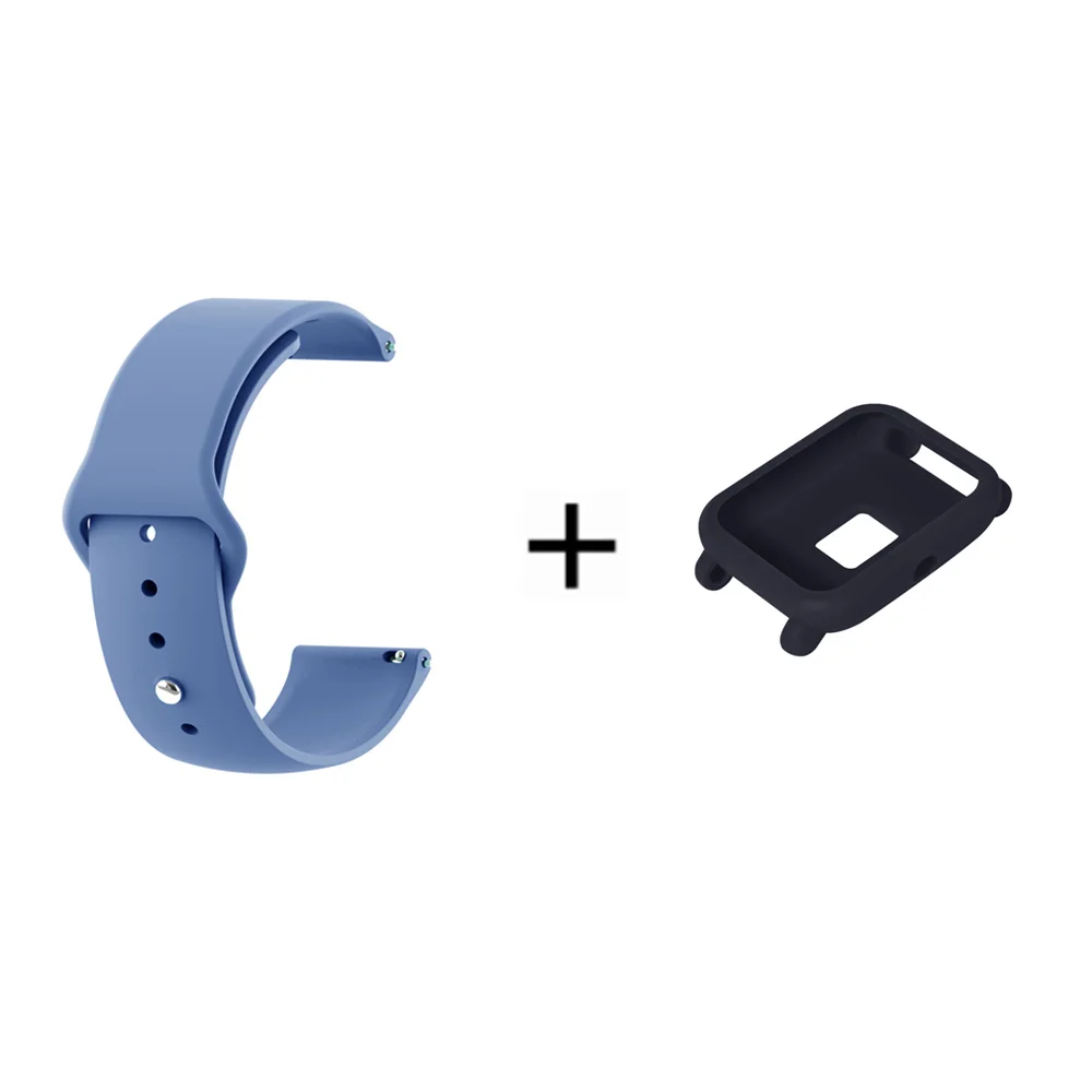 14 ТПУ ремешок для часов Amazfit Bip смарт-ремешок для Xiaomi Huami Amazfit Bip Молодежный спортивный силиконовый браслет+ чехол-крышка - Цвет: 14