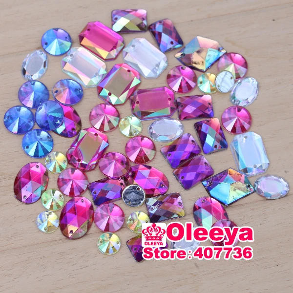 (5% скидка 2 сумки) 2014 100 шт Смешанные Формы разноцветные стразы для нашивки Стразы