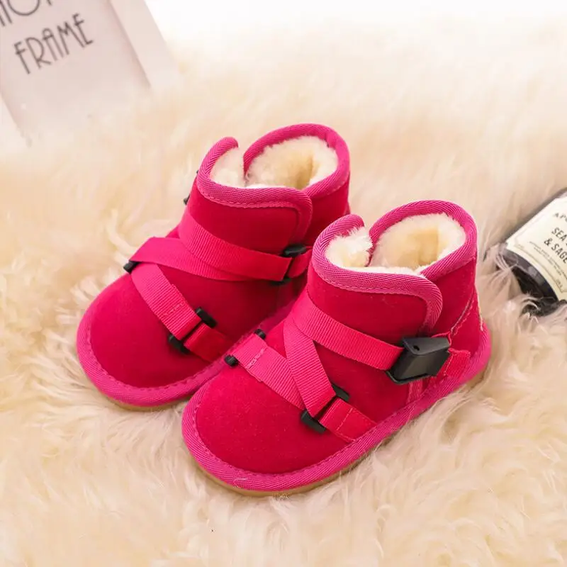 Зимние Детские кожаные ботинки для девочек Новинка 2018 года модная детская