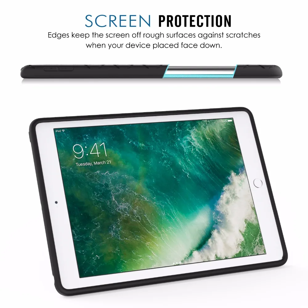 MoKo подходит для iPad 9,7 /-[Серия honey Comb] светильник Ударопрочный Мягкий силиконовый чехол для задней панели [для детей]