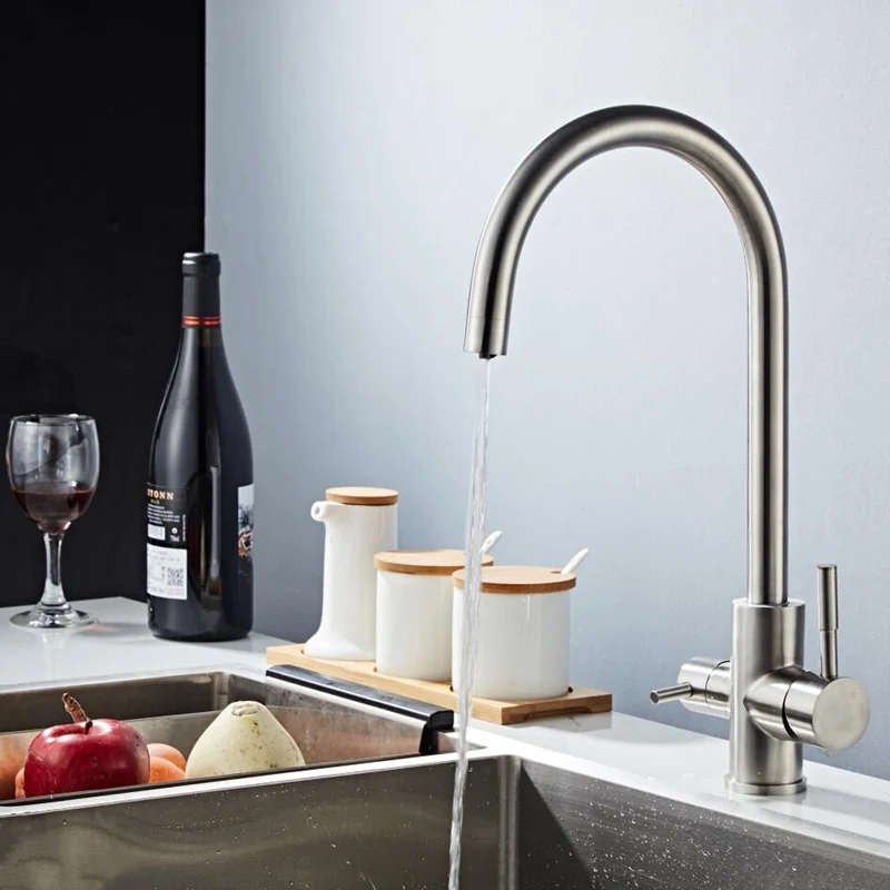 Кухонная раковина из нержавеющей стали 304 смеситель дизайн с 7 буквами вращение