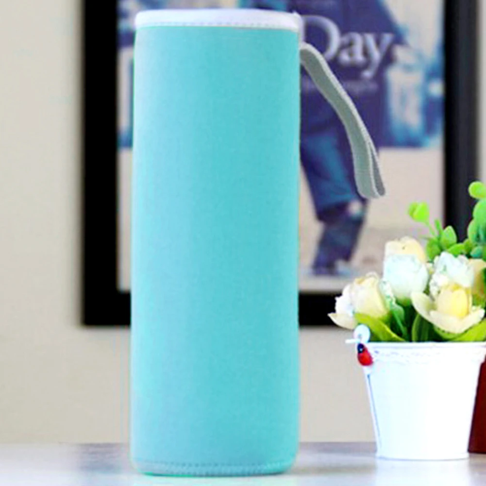 sky blue Water Bottle Cover 360ML/550ML Neoprene Warm Heat Insulation Water Bottle Bags Case Pouch - Цвет: sky blue