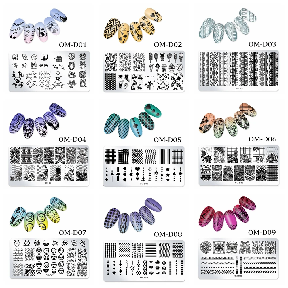 Шаблон для штамповки ногтей мандалы весенний сад отрицательное пространство гео