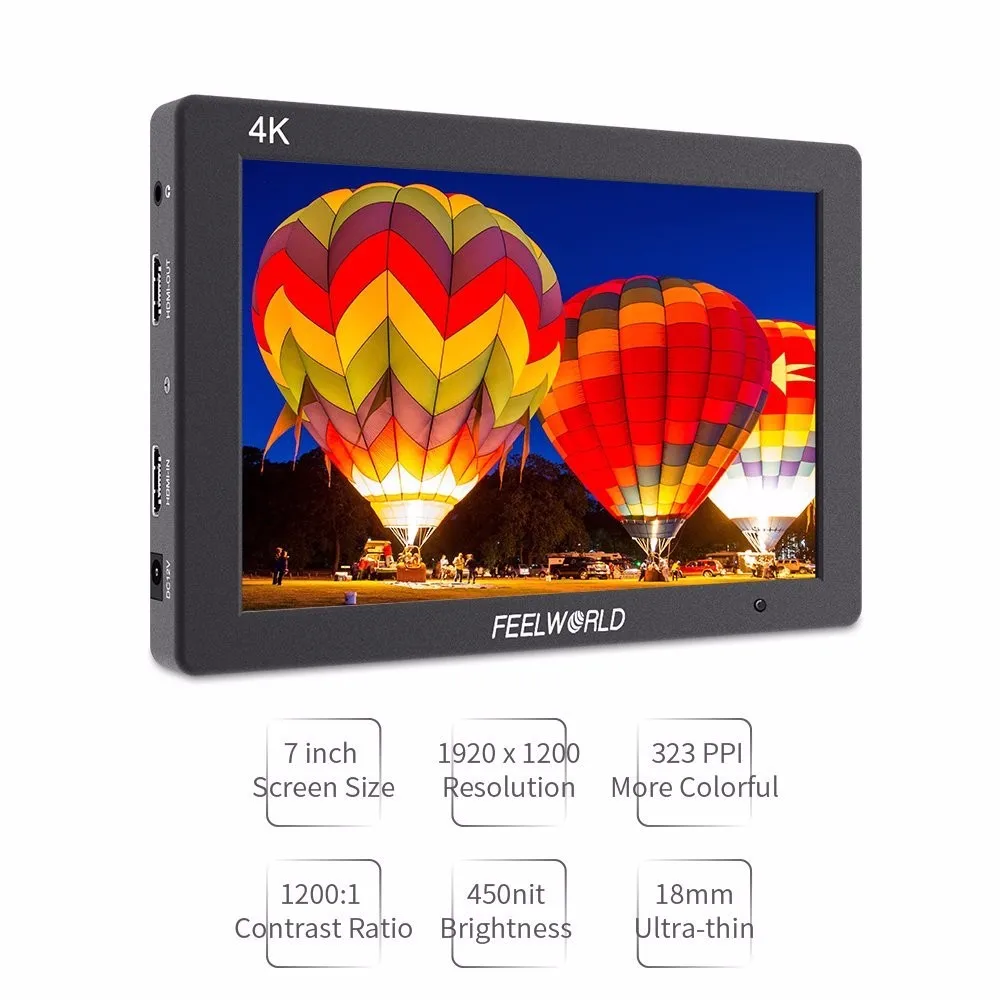 Feelworld T7 4 K Wi-Камера монитор Full HD 1920x1200 Пиксели " ips Экран видео Дисплей HDMI металлическая рама видео с Батарея