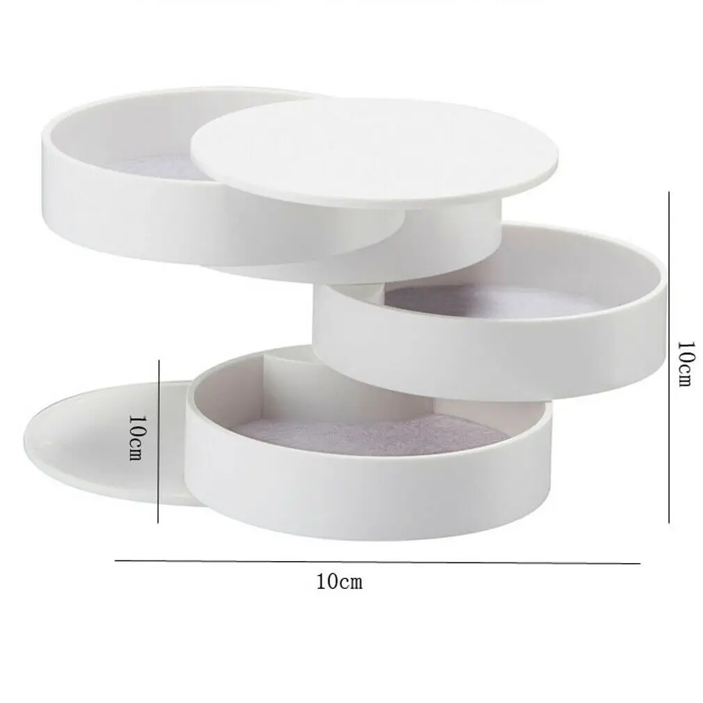 Многоуровневая шкатулка для ювелирных изделий на 360 ° органайзер хранения колец