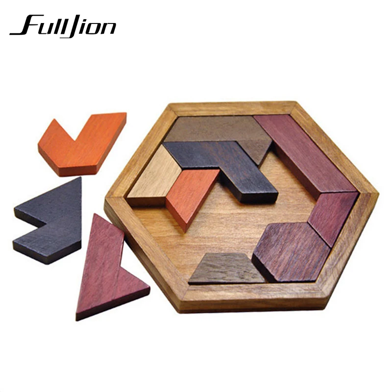 Fulljion обучающая головоломка деревянные игрушки для детей Tangram детские 3d