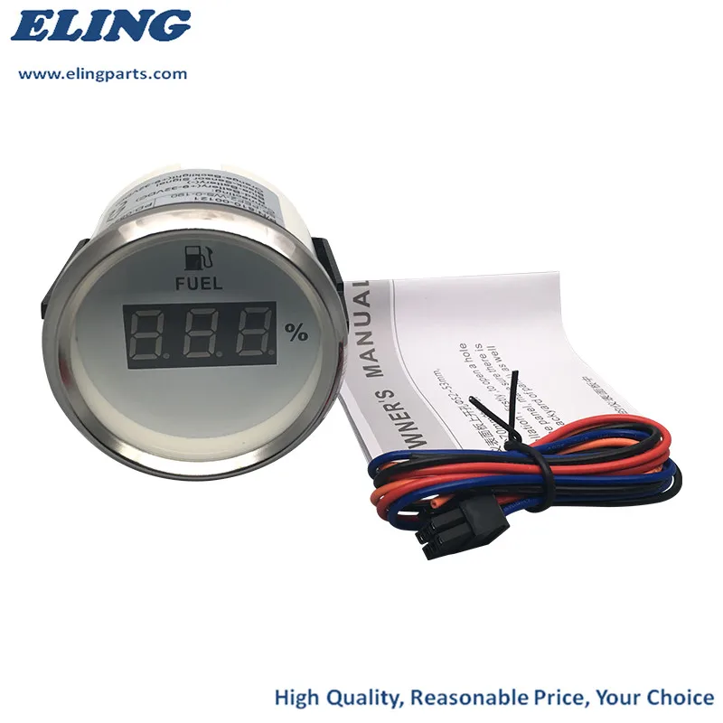 Водонепроницаемый 52 мм цифровой датчик уровня топлива измеритель 0 190ohm сигнала с