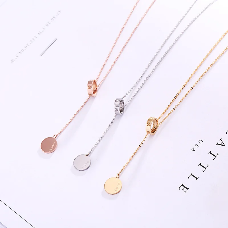 Новая модная подвеска из нержавеющей стали с кисточками и буквенным принтом Love