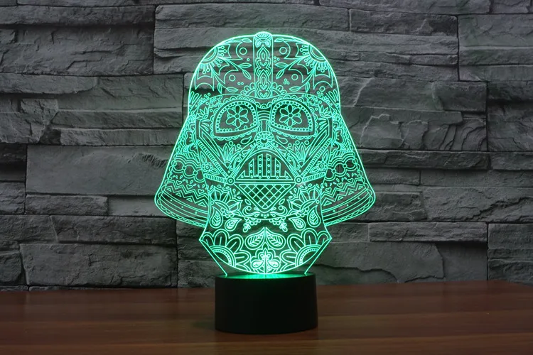 Star Wars 3D визуальный ночь светодиодная настольная черный воин выключатель лампы luminaria-де-меса de лампе таблице usb чрезвычайных lampara Lampen