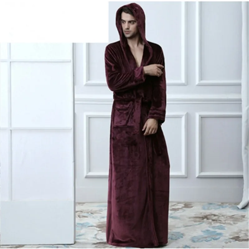 Сезон весна осень Утепленная зимняя кимоно Банный халат мужской пижамы халаты с