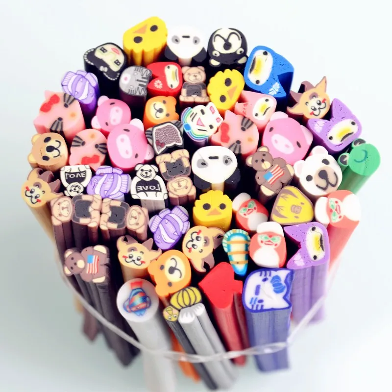 50 шт. мини ломтик ногтей фимо кубики для дизайна Уход за ногтями фимо-трости