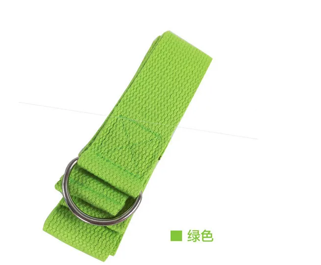 Йога стрейч ремень Multi-Цвета D-Ring Belt Фитнес тренажерный зал веревки рисунок талия ног сопротивление Фитнес полосы йога ремень - Цвет: Зеленый