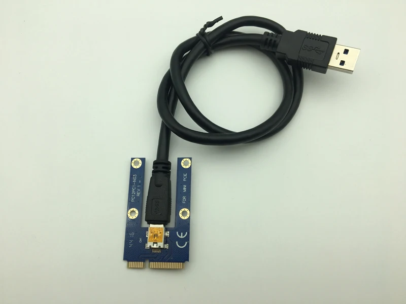 Мини PCI-E для PCI Express удлинитель Riser Card PCIE 1x до 16x слот USB3.0 кабель для передачи данных SATA до 6Pin источник питания для майнинга биткоина