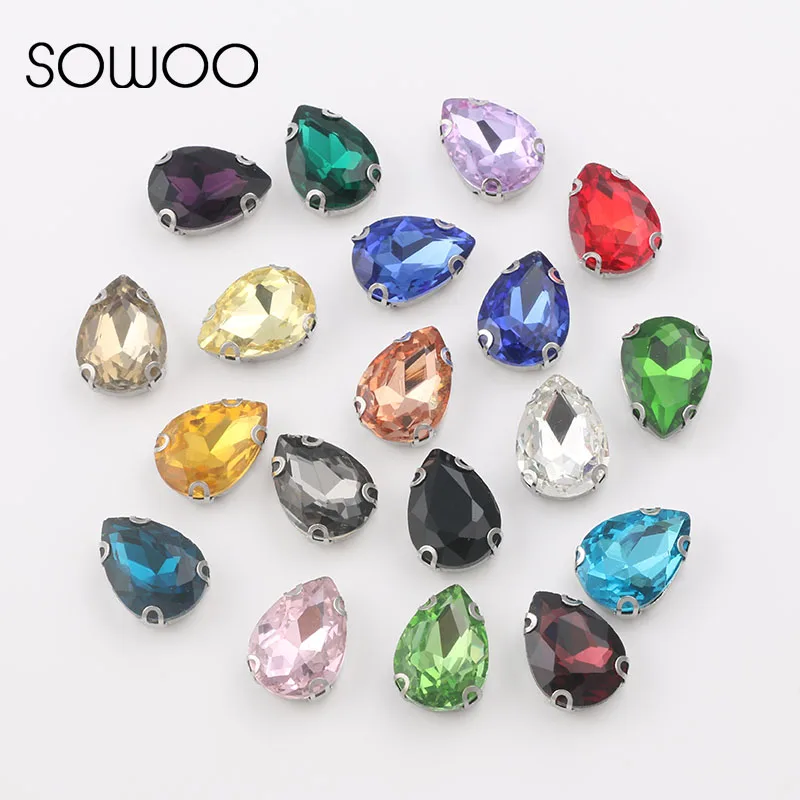 13*18 Прямая поставка большой размер стразы смешанные цвета пришивные с зажимами
