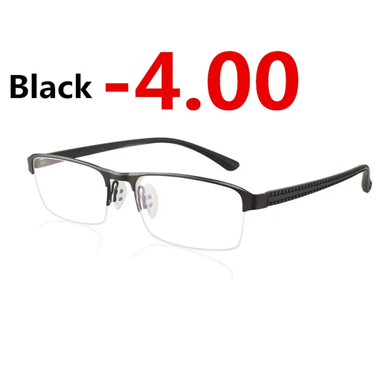 Black -4.00 JIE. B переходные фотохромные солнцезащитные очки близорукость очки готовые близорукость очки для мужчин компьютерные оптические очки Рамка очки с диоптриями-1-2-3-4 - Цвет оправы: Black -4.00