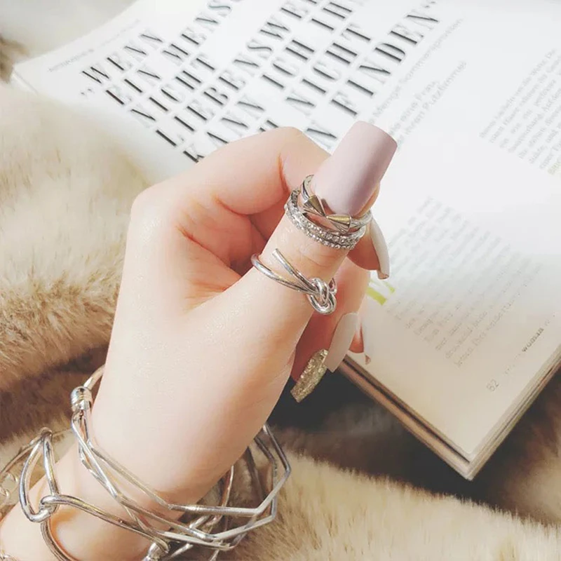 24 шт./компл. акриловые накладные ногти матовые короткие золотые и