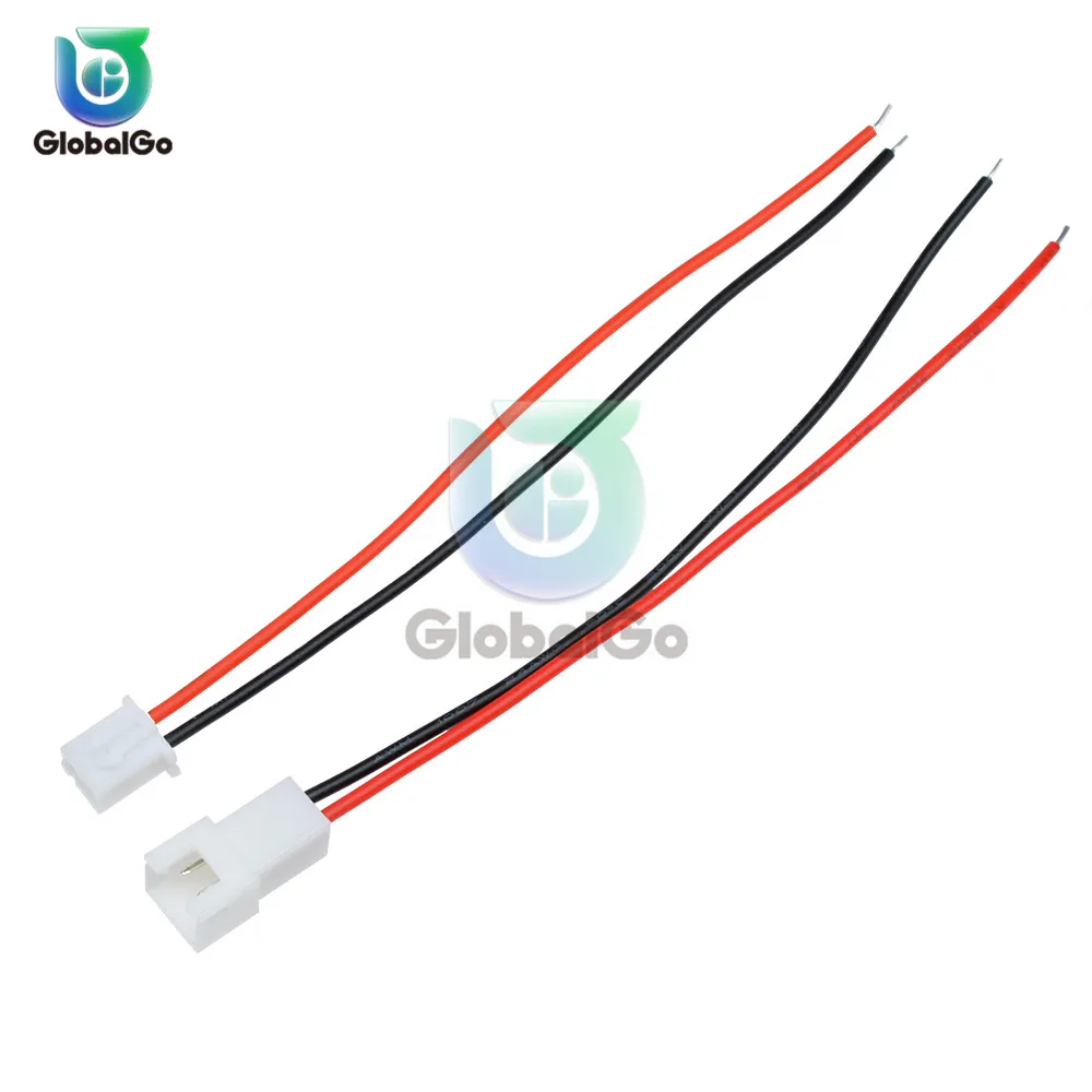 2 Pair XH2.54 XH 2.54mm JST 2.5MM 2PIN Wire Cable Connector Male Female Plug Socket Wire 26AWG 24AWG 10CM 12CM Battery Charging