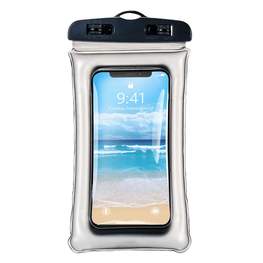Чехол IER Airbag, водонепроницаемый чехол для iPhone XR XS MAX, полный Чехол, водонепроницаемая сумка для iPhone 6 6S 7 8 X XR, защитная подводная сумка - Цвет: Черный