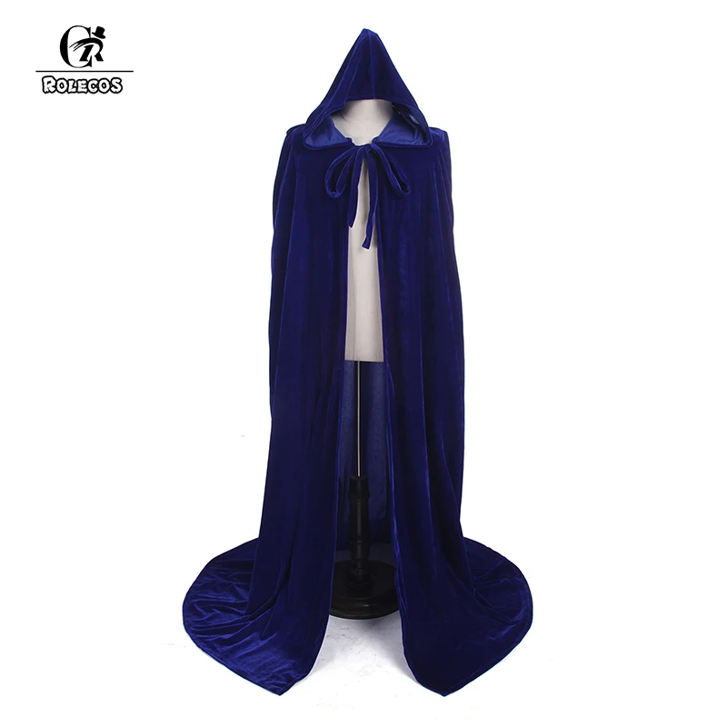 

ROLECOS New Men and Women Halloween Costumes Death Wizard Witch 160cm 5 Colors Flannel Cloak with Hood Unisex Halloween Costumes
