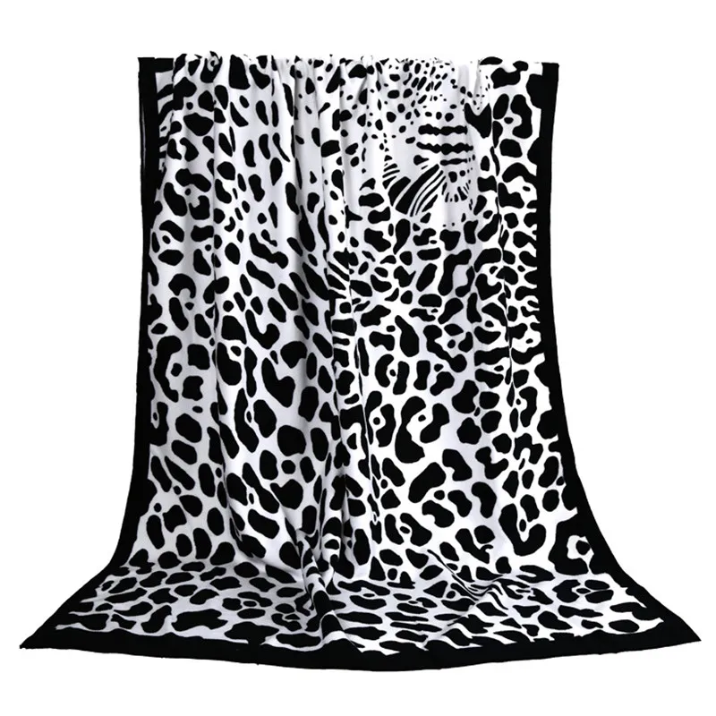 

100*180 Luxury Bath Towel Super-absorbent Toallas Microfibra Sport Beach Towels Soft Microfiber Printing Towels(Leopard)