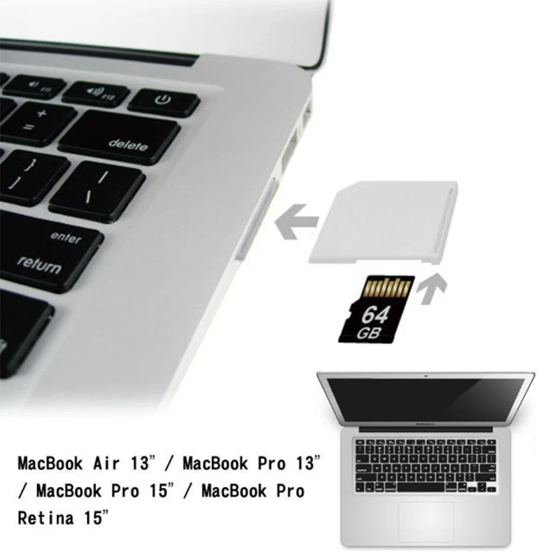 1 шт. портативный конвертер карты памяти MicroSD TF на SD карту адаптер для MacBook Air T3LB |