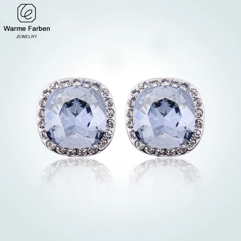 Фирма Warme Farben, хорошее ювелирное изделие, женские серьги с кристаллами Swarovski, инкрустированные цирконием, квадратные Кристальные серьги-гвоздики, женские серьги