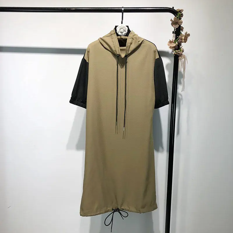 2019 Весенняя мода уличная цвета контраст Свитер оверсайз платье для женщин