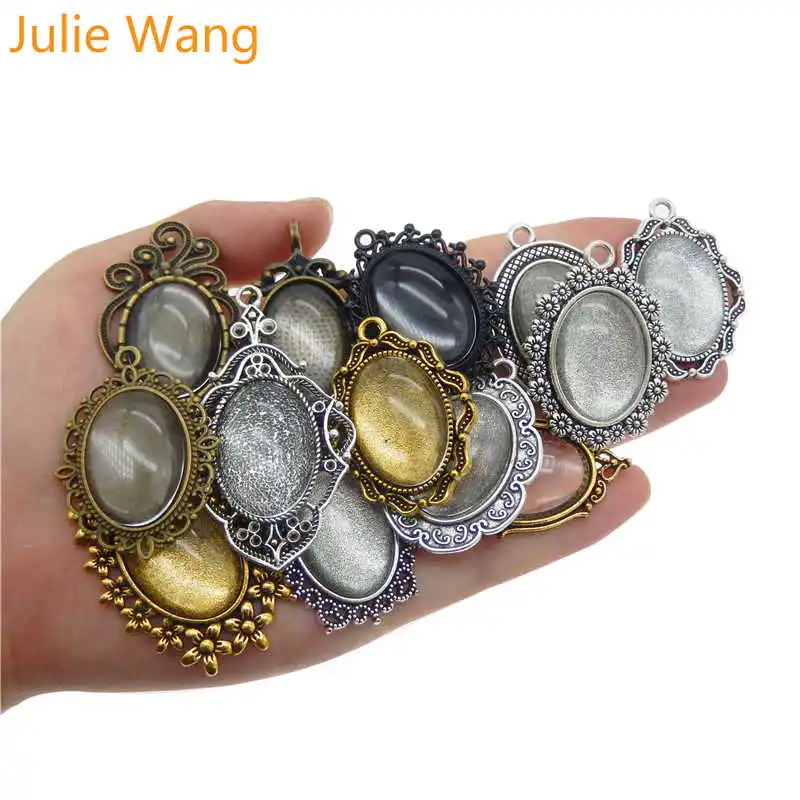 Julie Wang 10 комплектов в случайном порядке отправляется ассортименте Овальный 25x18 мм