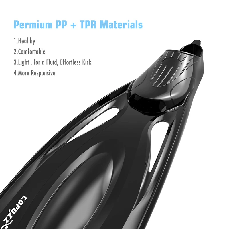 Copozz длинные плавники перепонки Дайвинг ласты обучение бассейн Aletas Nadadeira мужские