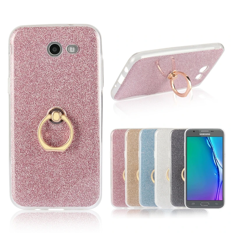 Чехол с подставкой и кольцом для Samsung Galazy J3 J5 J7 A3 A5 A7 2016 2017 2018 блестящий чехол A9 A8 J530